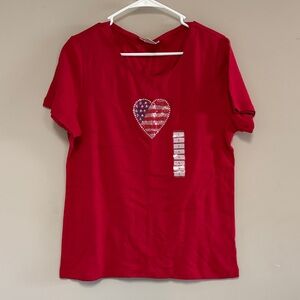 Rebecca Malone Red Cotton Top